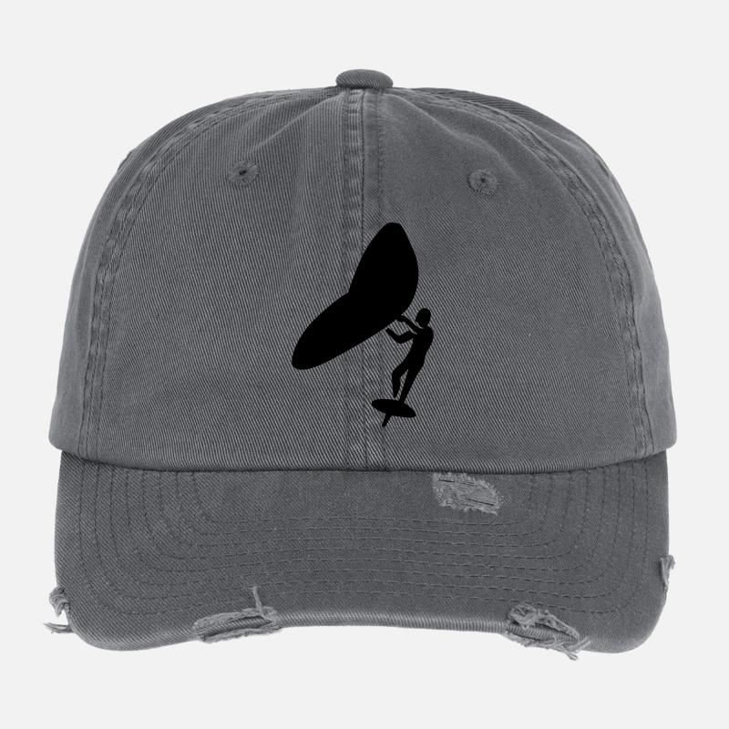 Wingfoil minimalistic logo Flexfit Vintage Destroyed Cap