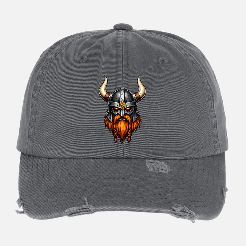 Wikinger Krieger Helm Flexfit Vintage Destroyed Cap