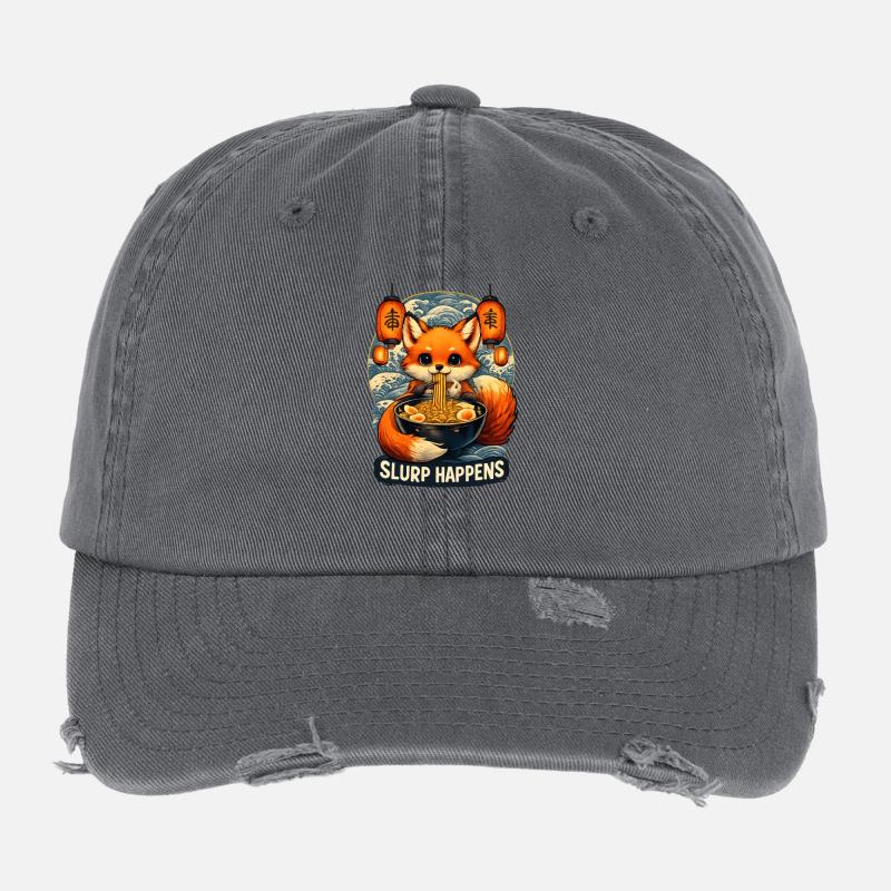 Le slurp de Fox Ramen arrive - Casquette vintage effet usé Flexfit - charbon