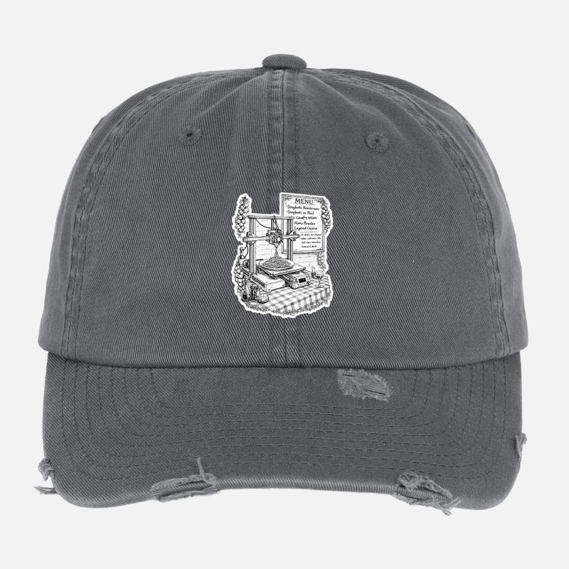 Spaghetti-3D-Drucker Flexfit Vintage Destroyed Cap
