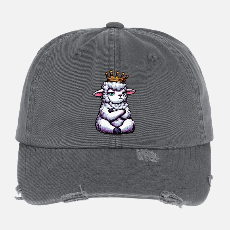 Schaf Schafe Schäfer Schafhalter Schafbock Flexfit Vintage Destroyed Cap