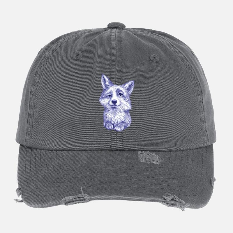Blue-violet Fox Sketch Flexfit Vintage Destroyed Cap