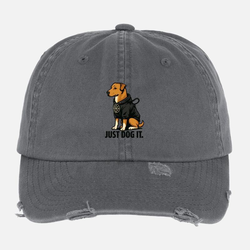 Fais-le chien Casquette vintage effet usé Flexfit