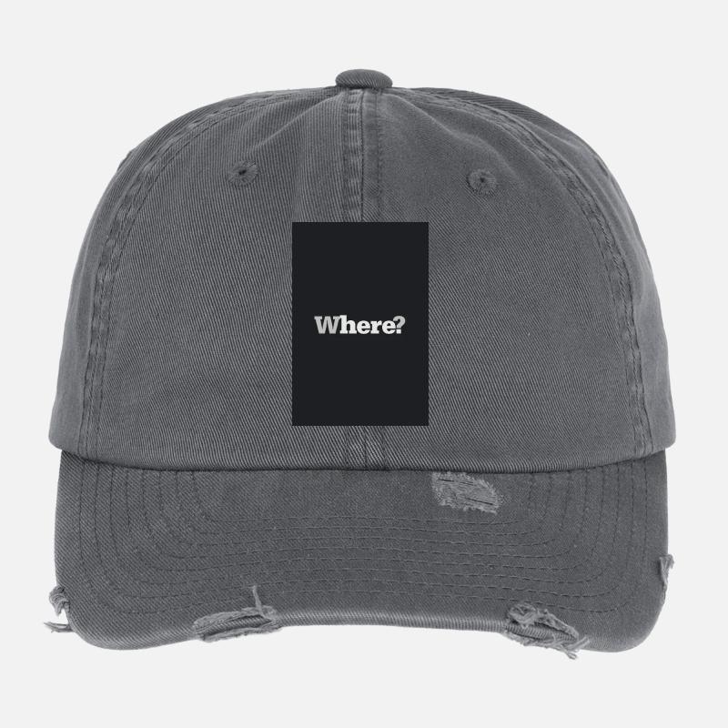 Where? – Timeless Design Poster Flexfit Vintage Destroyed Cap