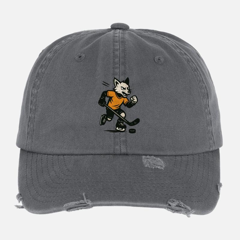 Wolf Hunter Hockey Vintage Wolf Casquette vintage effet usé Flexfit