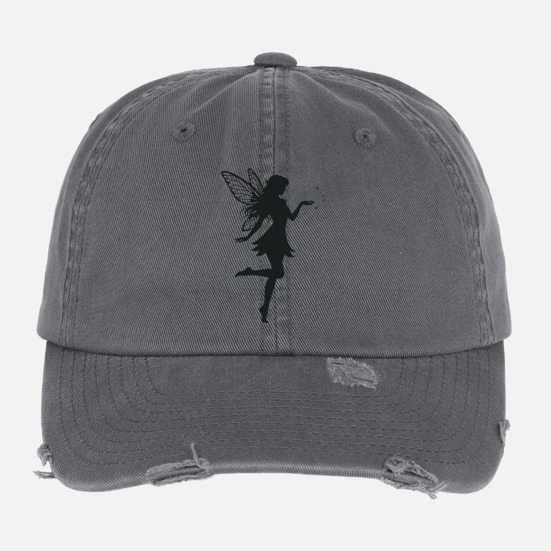 Fairy Silhouette Flexfit Vintage Destroyed Cap