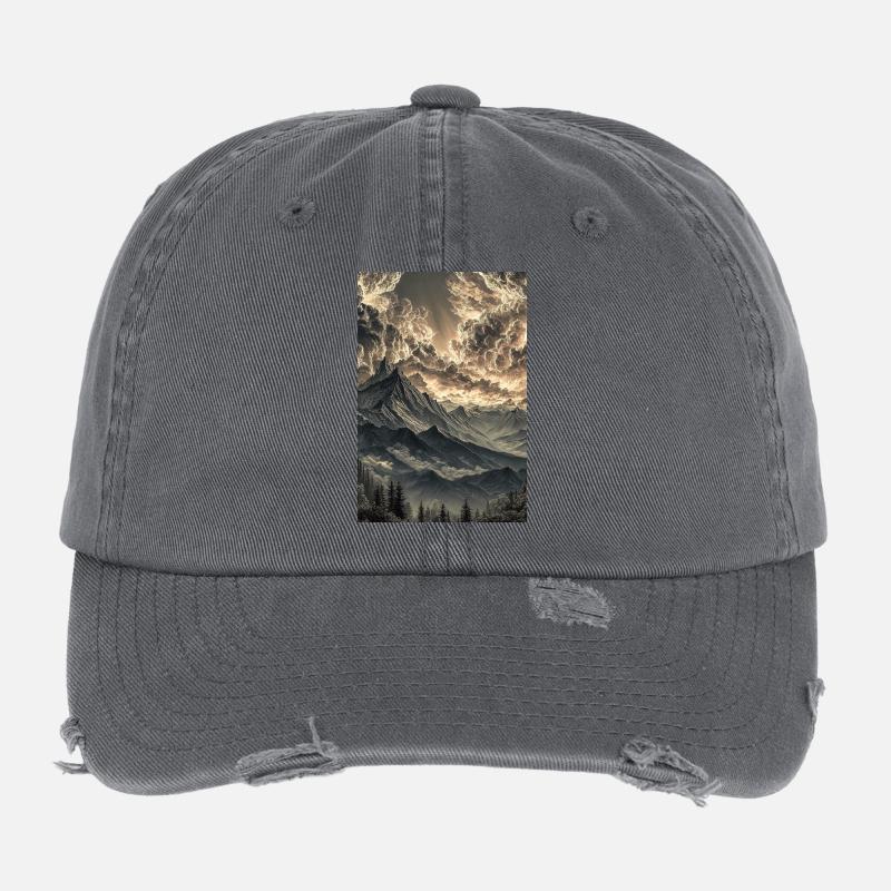 Dramatische Berglandschaft im Dämmerlicht Flexfit Vintage Destroyed Cap
