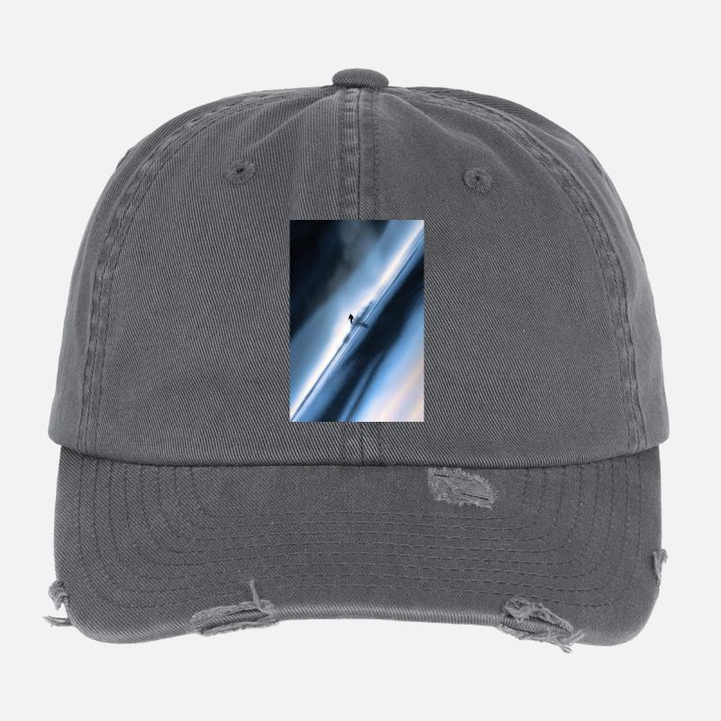 Cavalier de neige diagonal bleu Casquette vintage effet usé Flexfit