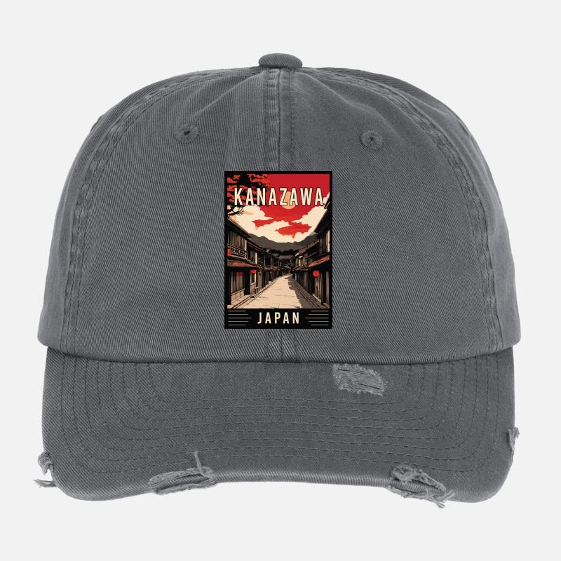 Explore Kanazawa in Japan Flexfit Vintage Destroyed Cap