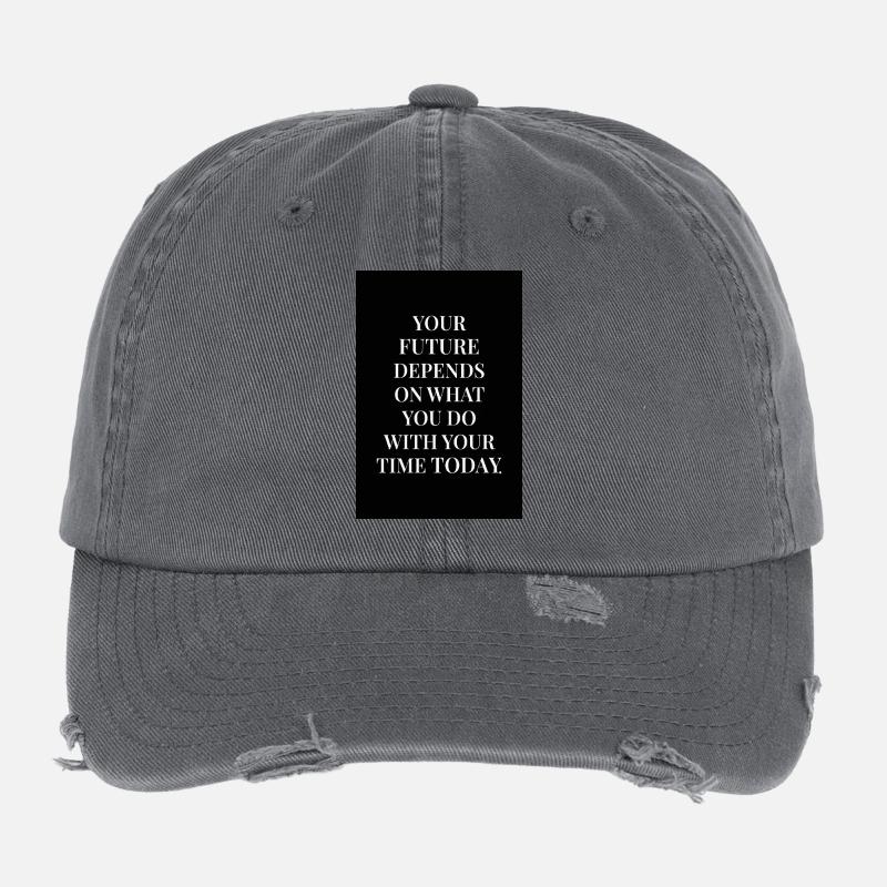 Votre poster de citation Future Today Dark Serif Casquette vintage effet usé Flexfit