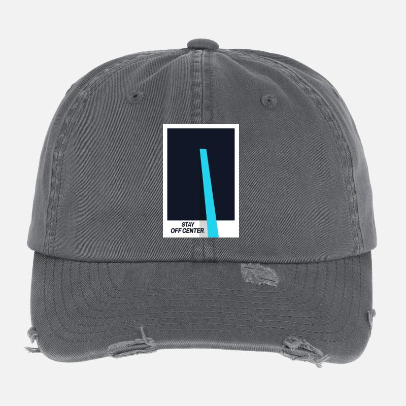 Stay Off Center. Modern Design Statement Flexfit Vintage Destroyed Cap