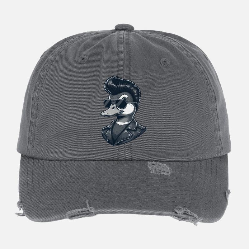 Cool Duck Rock and Roll 60s Hairstyle Sun Flexfit Vintage Destroyed Cap
