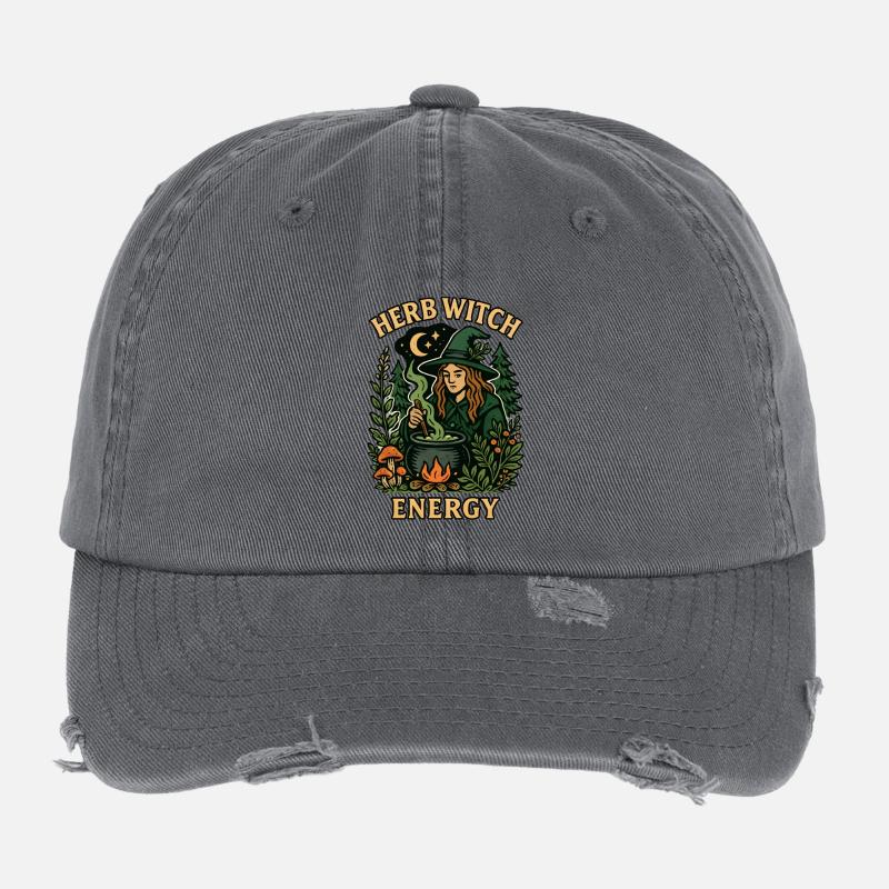 Énergie de la Sorcière Herbe Casquette vintage effet usé Flexfit