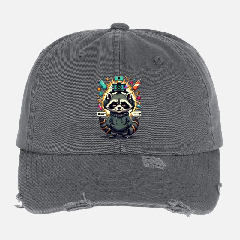 Waschbär Streamer  Flexfit Vintage Destroyed Cap