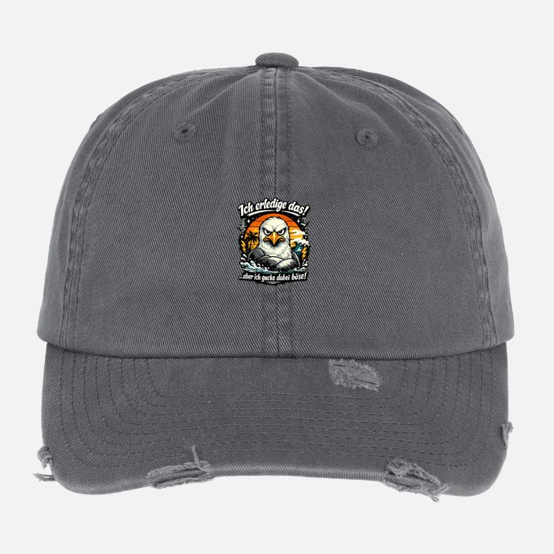 Ich mach das Möwe lustiger Büro Spruch Flexfit Vintage Destroyed Cap