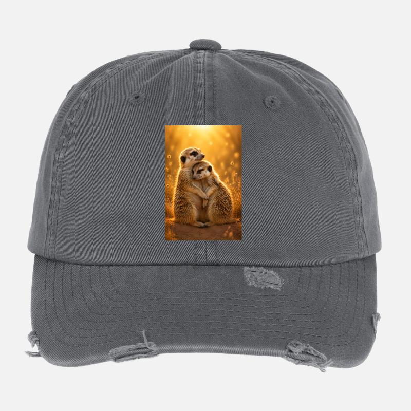 Erdmännchen Umarmung Flexfit Vintage Destroyed Cap