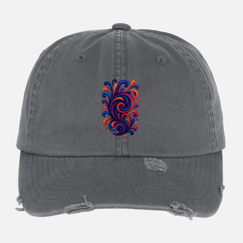 Bunter Wirbel Flexfit Vintage Destroyed Cap