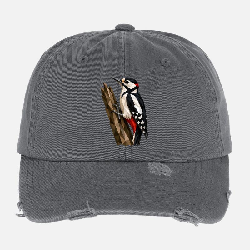 Polygonaler Waldspecht - Flexfit Vintage Destroyed Cap - Dunkelgrau