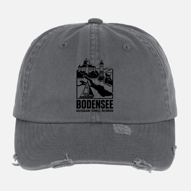Bodensee Silhouette Wahrzeichen Flexfit Vintage Destroyed Cap