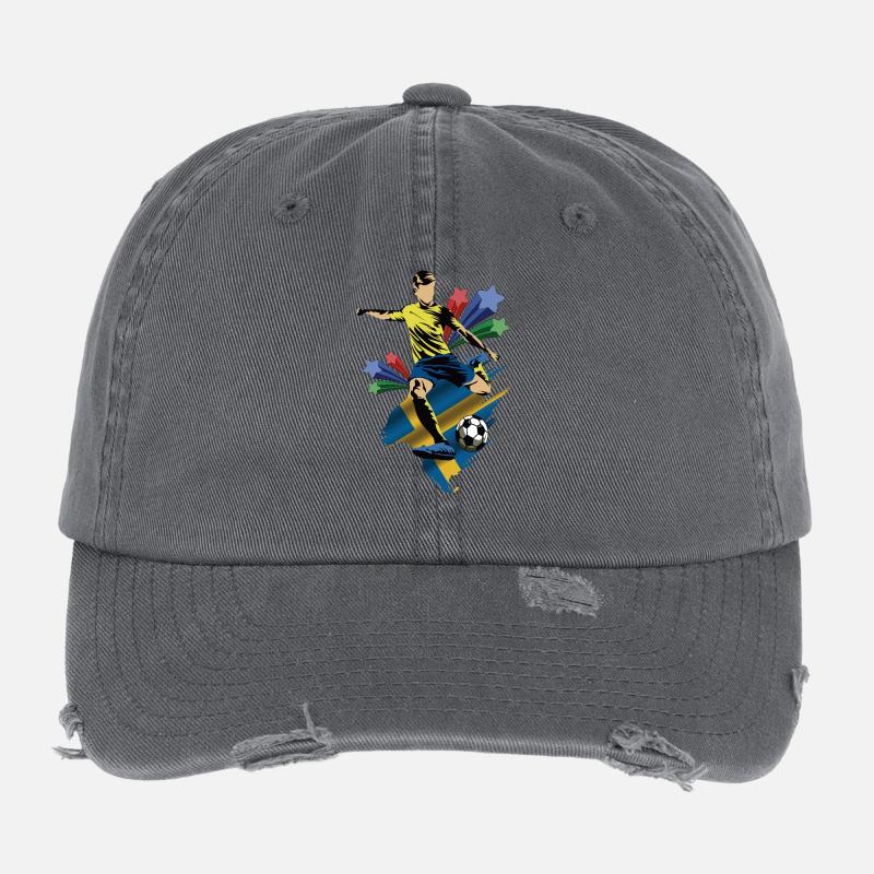 Suecia - Suède - Drapeaux Casquette vintage effet usé Flexfit