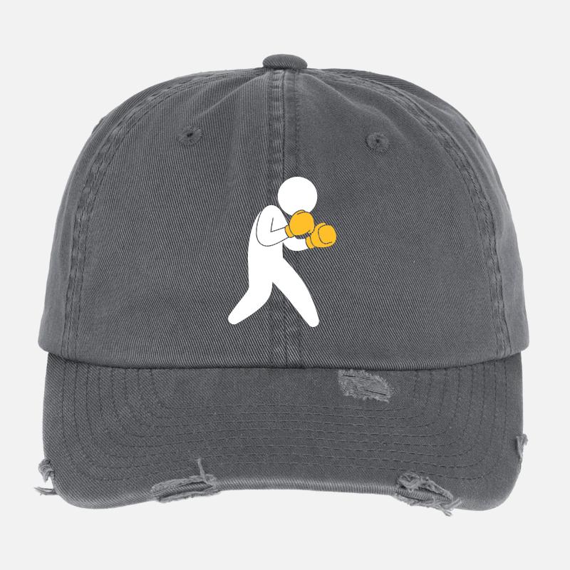 Ein Boxer Ausübung Im Ring - Flexfit Vintage Destroyed Cap - Dunkelgrau