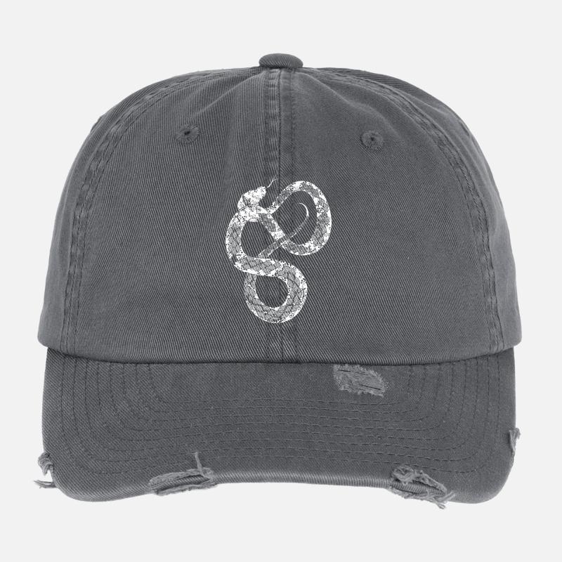White Snake Flexfit Vintage Destroyed Cap