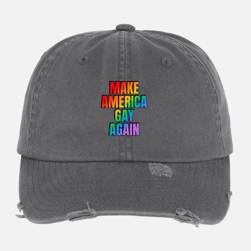 Make America GAY Again Flexfit Vintage Destroyed Cap