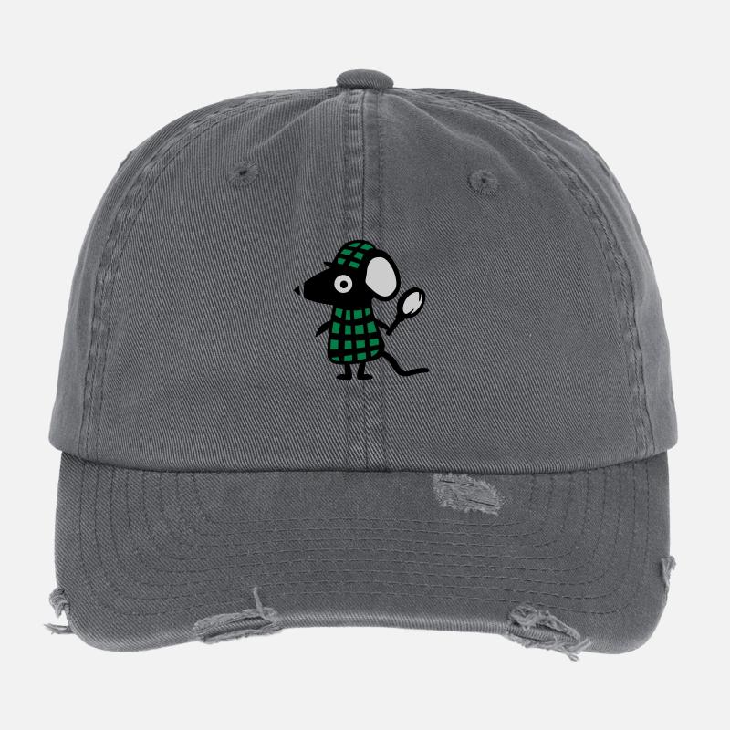 Mouse detective - Rat Flexfit Vintage Destroyed Cap