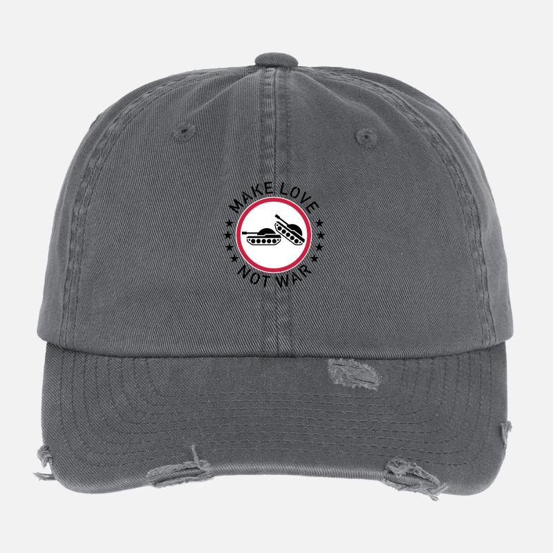 Make Love Not War (3C) Flexfit Vintage Destroyed Cap