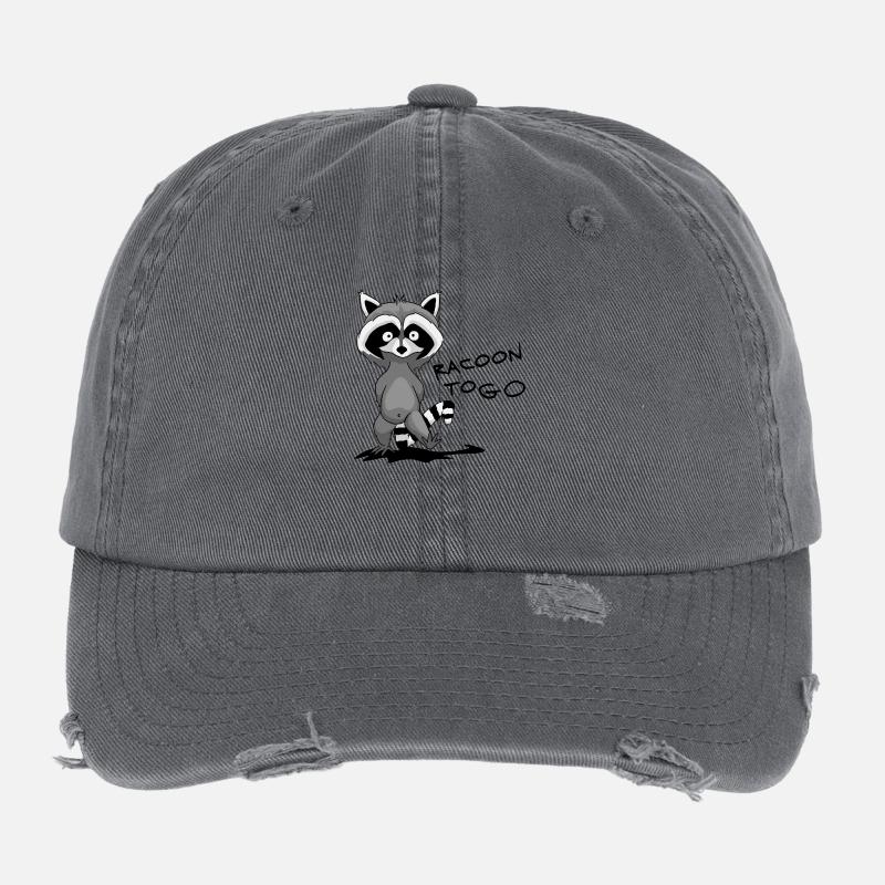Racoon to go - Flexfit Vintage Destroyed Cap - Dunkelgrau