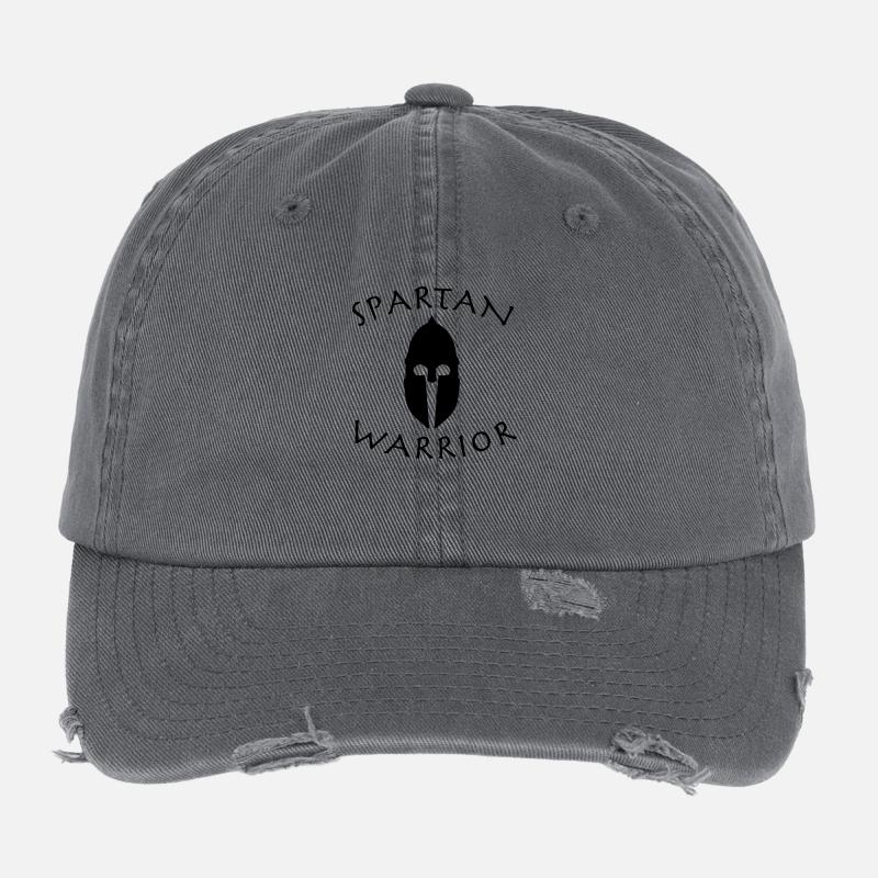 spartan warrior - Flexfit Vintage Destroyed Cap - dark grey