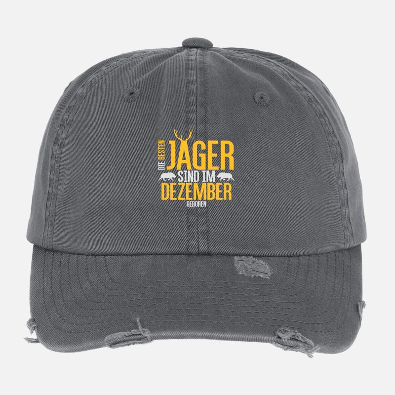 Die besten Jäger sind geboren im Dezember Flexfit Vintage Destroyed Cap