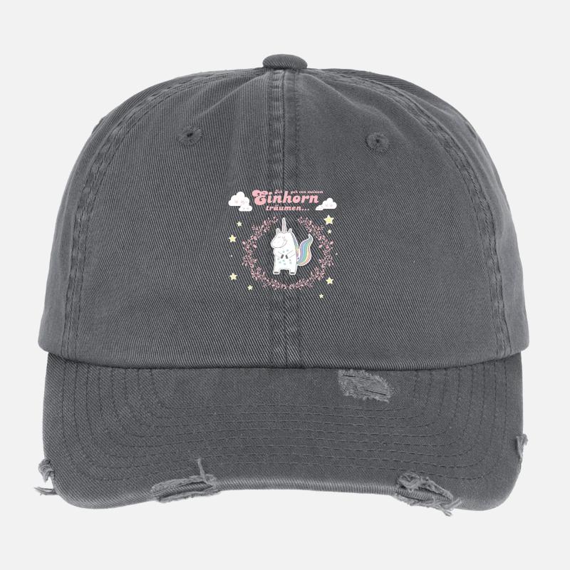 Einhorn - Unicorn - Glitzer Flexfit Vintage Destroyed Cap