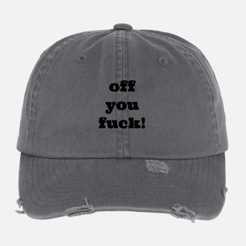 off you fuck Flexfit Vintage Destroyed Cap