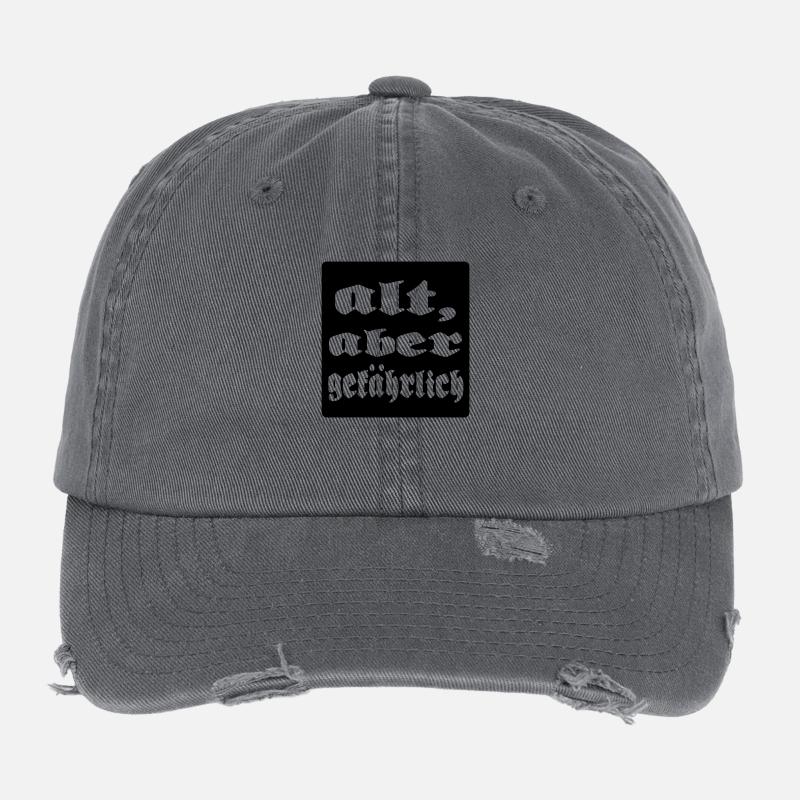 alt aber gefaehrlich - Flexfit Vintage Destroyed Cap - Dunkelgrau