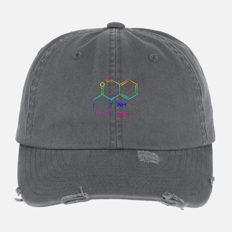 Ketamine structural formula Flexfit Vintage Destroyed Cap