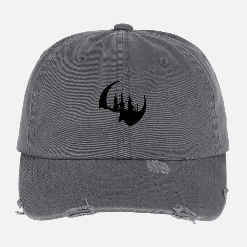 Dark forest face and sickle Flexfit Vintage Destroyed Cap