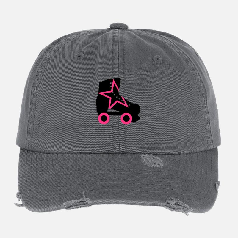 rollschuh - Flexfit Vintage Destroyed Cap - Dunkelgrau