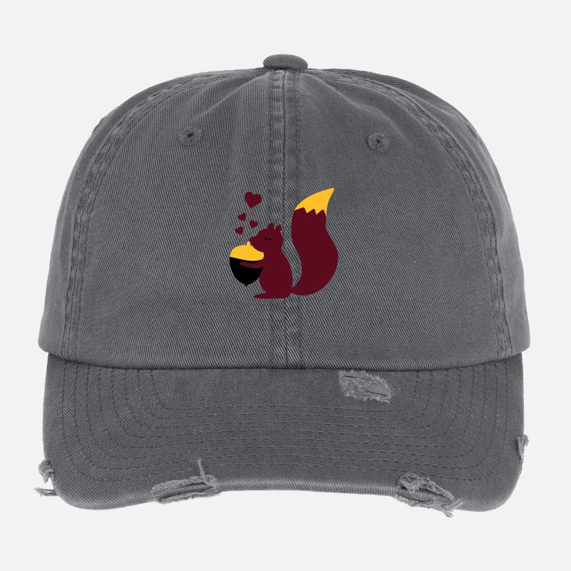 squirell love nuts Flexfit Vintage Destroyed Cap