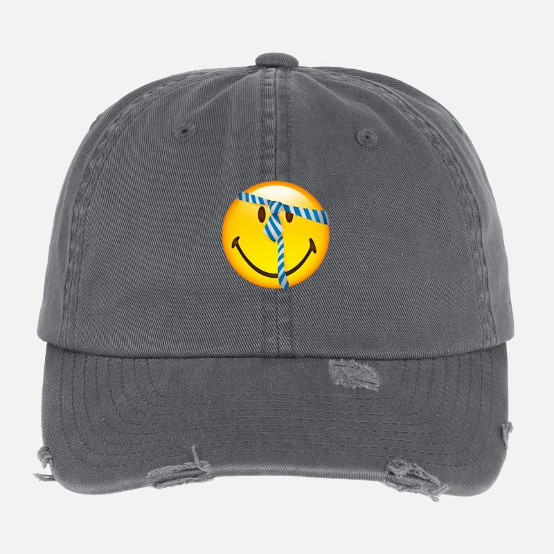 Smiley Tie - Cappellino vintage effetto usato Flexfit - carbone