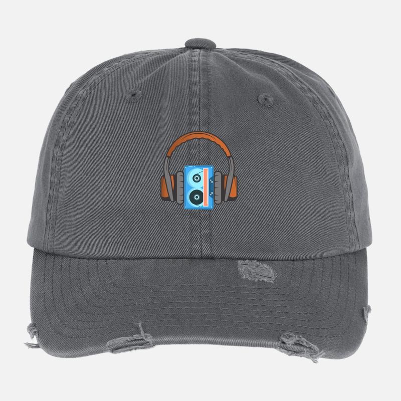 Kopfhörer und Audiokassette Flexfit Vintage Destroyed Cap
