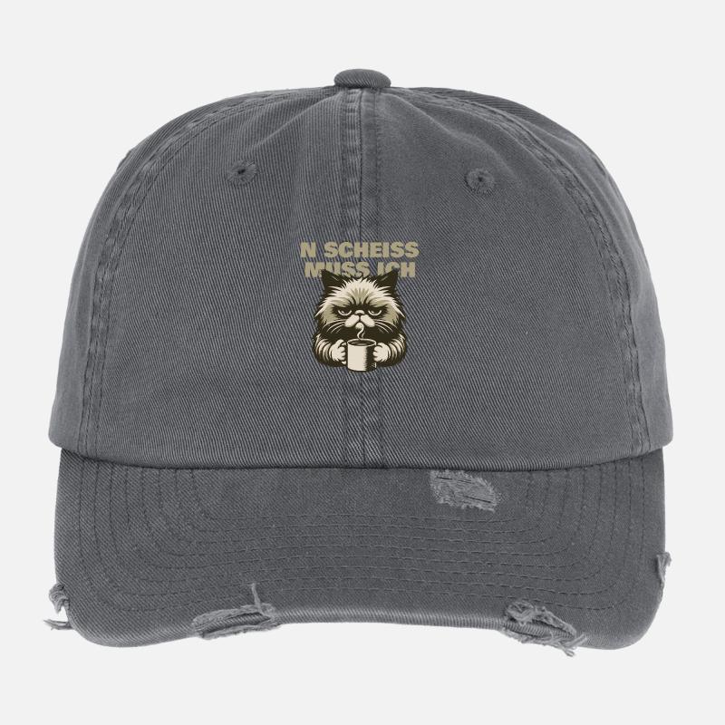 N Shit I Have to - Cat Flexfit Vintage Destroyed Cap