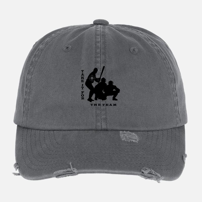 Baseball Hardball Softball Strike Hit Pitcher Casquette vintage effet usé Flexfit