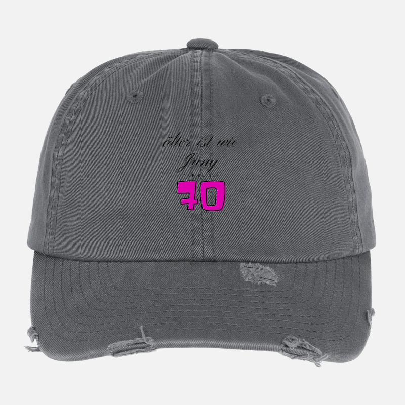70th Birthday Flexfit Vintage Destroyed Cap