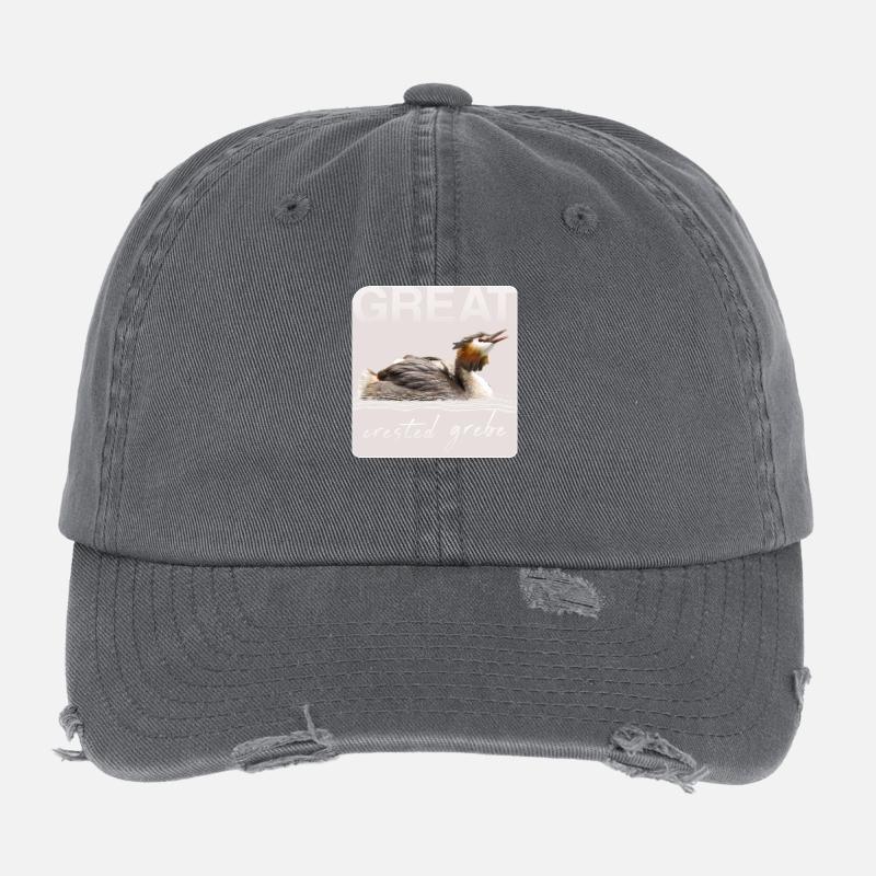 Great crested grebe - Low Profile Destroyed Cap - dark grey