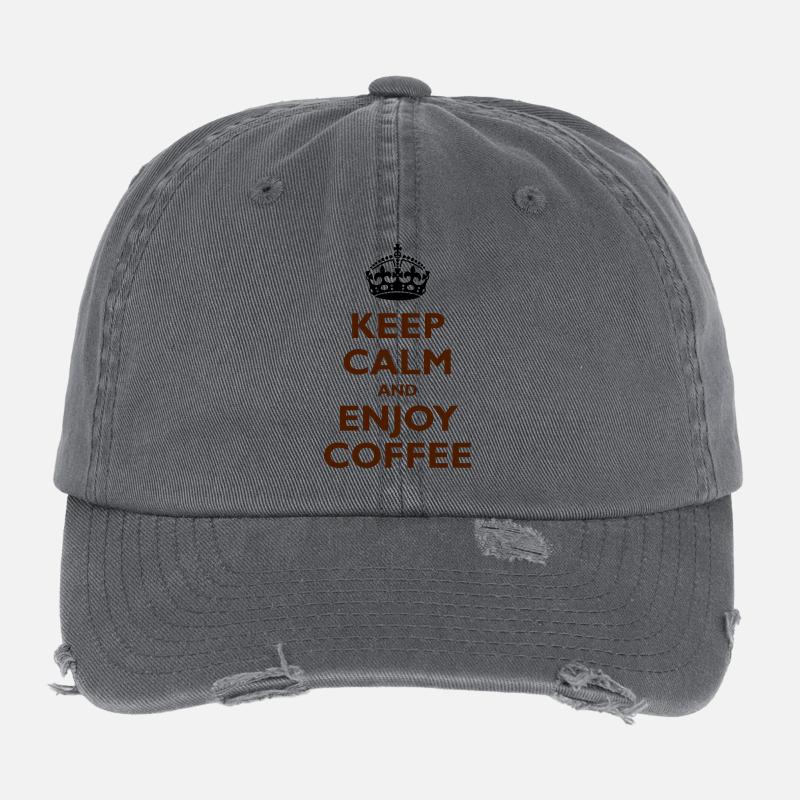 Keep Calm & Enjoy Coffee Flexfit Vintage Destroyed Cap
