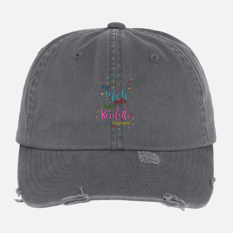 Für mich soll's heut Konfetti regnen in bunt Flexfit Vintage Destroyed Cap