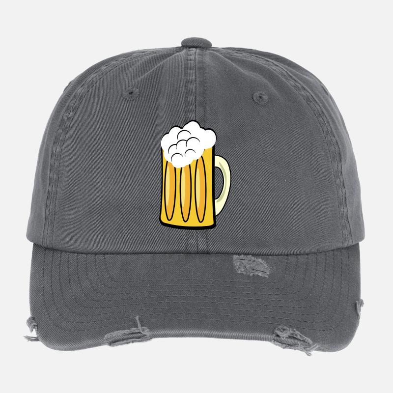 Bierkrug mit Schaum Flexfit Vintage Destroyed Cap