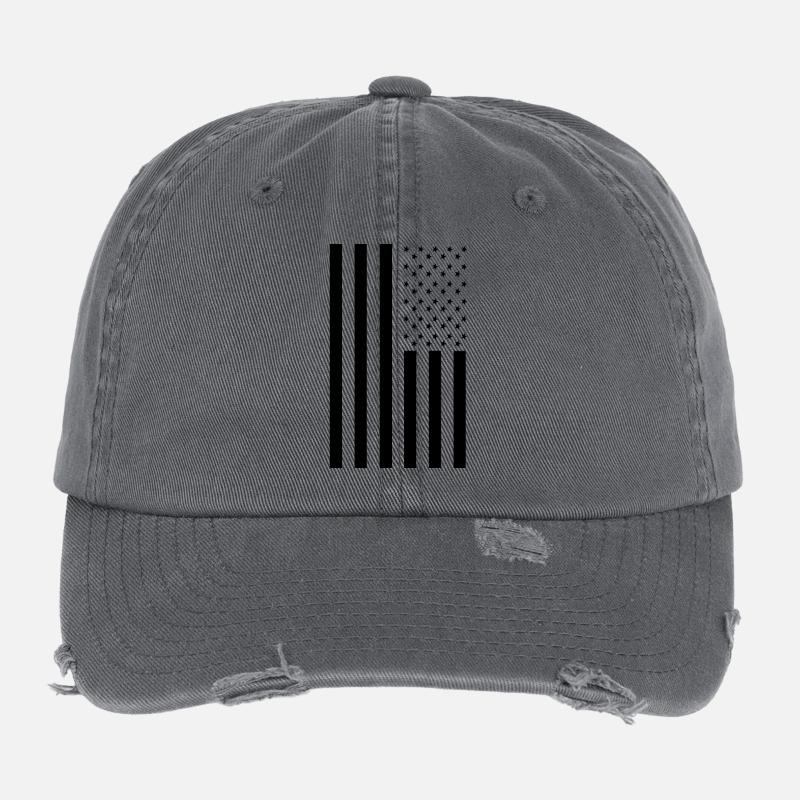 Noirci drapeau américain inspiré Casquette vintage effet usé Flexfit