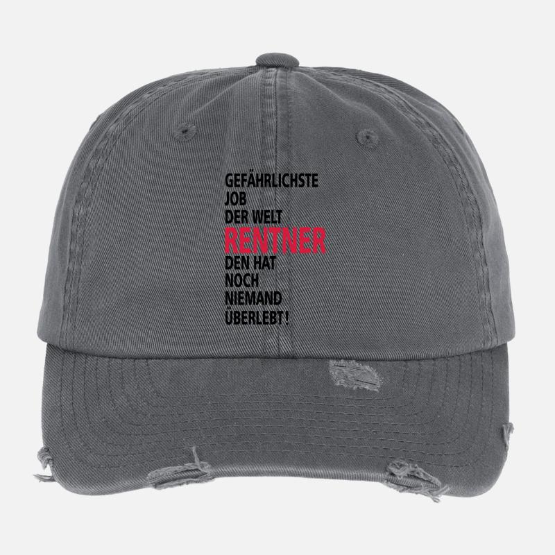 rentner - Flexfit Vintage Destroyed Cap - Dunkelgrau
